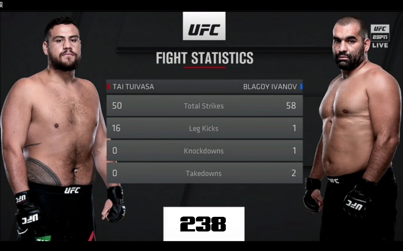 ufc 238 blagoj ivanov tuivasa statistics